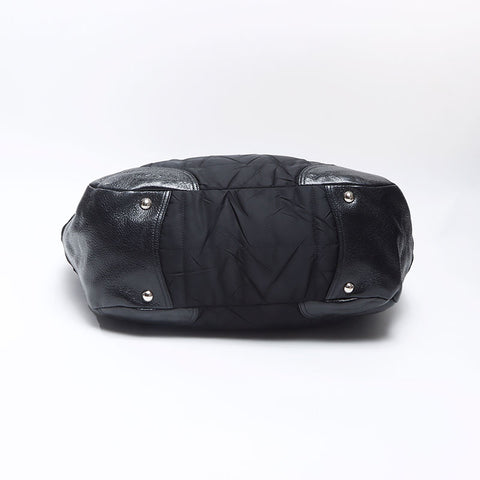 PRADA Tessuto Triangle Logo Nylon Handbag black WS14509