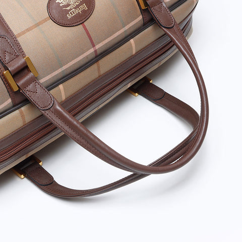 BURBERRY Check Canvas Boston bag beige WS14510