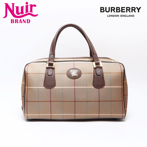 BURBERRY Check Canvas Boston bag beige WS14510
