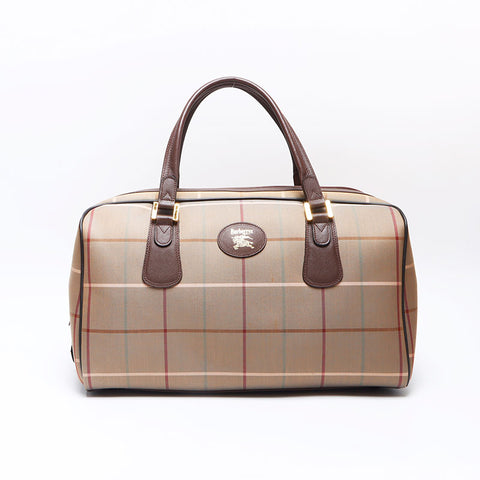 BURBERRY Check Canvas Boston bag beige WS14510