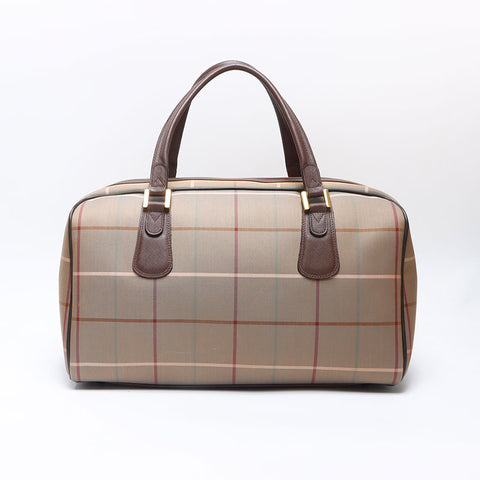 BURBERRY Check Canvas Boston bag beige WS14510