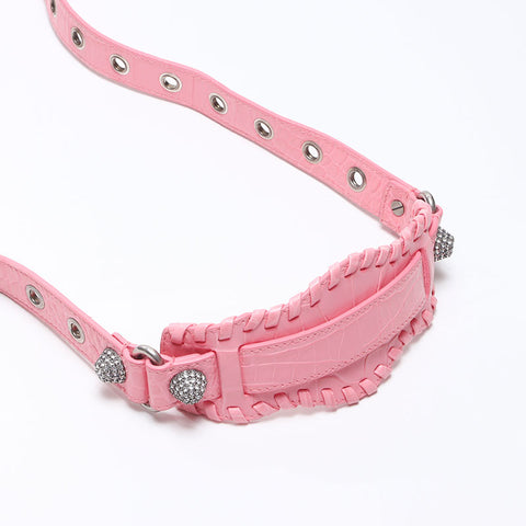 BALENCIAGA Le Cagole XS Rhinestone Shoulder Bag pink WS14512