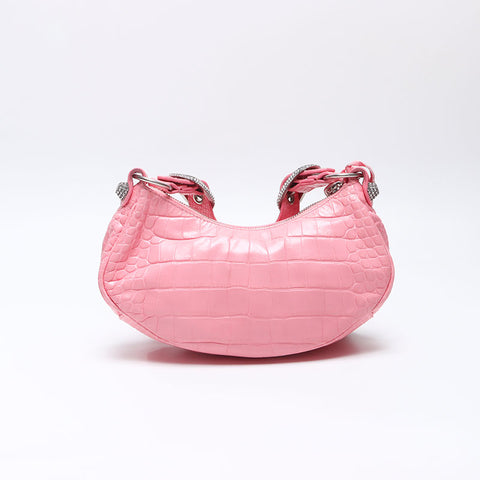 BALENCIAGA Le Cagole XS Rhinestone Shoulder Bag pink WS14512