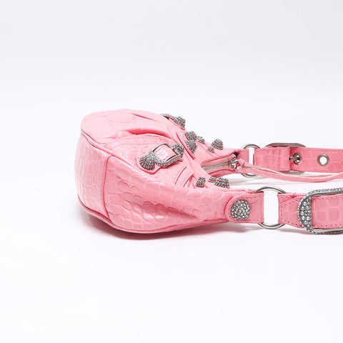 BALENCIAGA Le Cagole XS Rhinestone Shoulder Bag pink WS14512