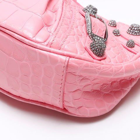 BALENCIAGA Le Cagole XS Rhinestone Shoulder Bag pink WS14512