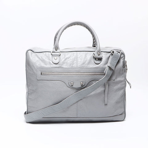 BALENCIAGA Leather messenger bag 2way Shoulder Bag gray WS14514