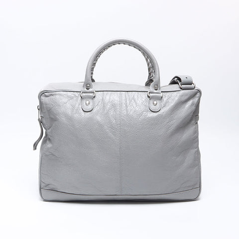 BALENCIAGA Leather messenger bag 2way Shoulder Bag gray WS14514