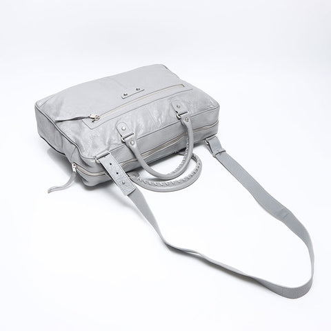 BALENCIAGA Leather messenger bag 2way Shoulder Bag gray WS14514