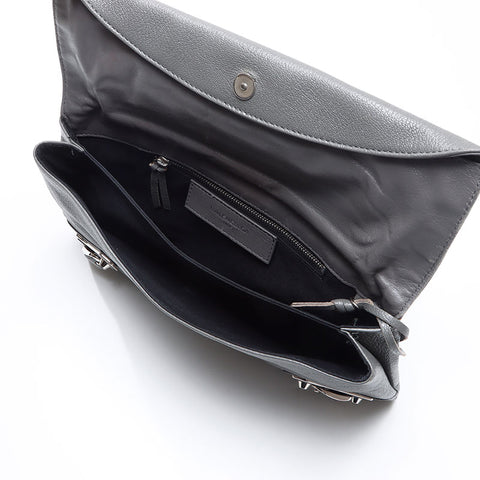 BALENCIAGA Envelope Leather Shoulder Bag gray WS14516