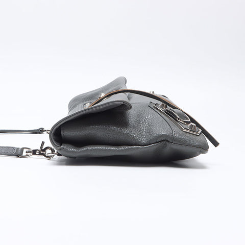 BALENCIAGA Envelope Leather Shoulder Bag gray WS14516