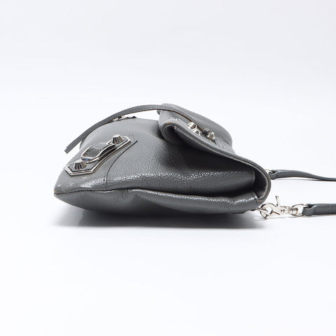 BALENCIAGA Envelope Leather Shoulder Bag gray WS14516