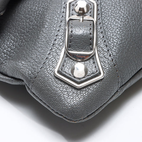 BALENCIAGA Envelope Leather Shoulder Bag gray WS14516