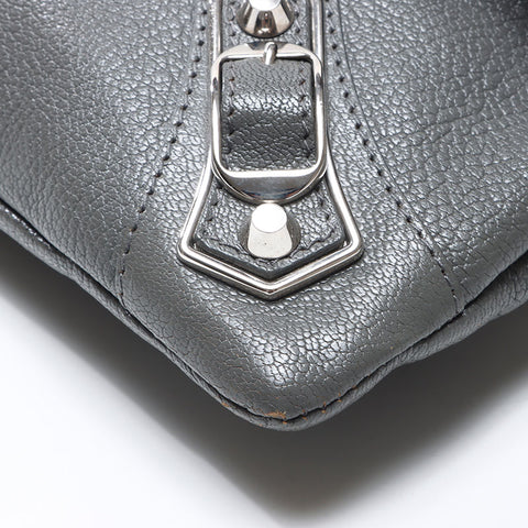 BALENCIAGA Envelope Leather Shoulder Bag gray WS14516