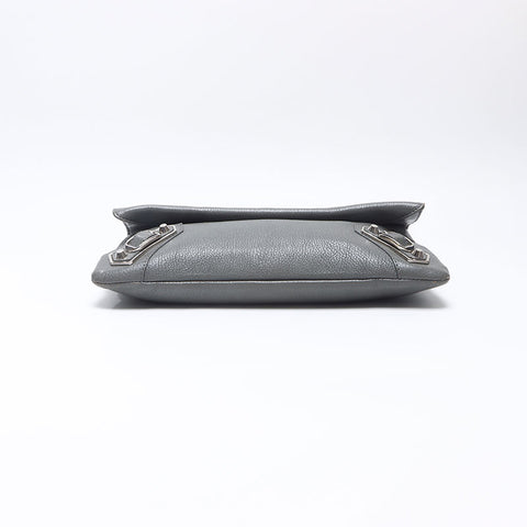 BALENCIAGA Envelope Leather Shoulder Bag gray WS14516