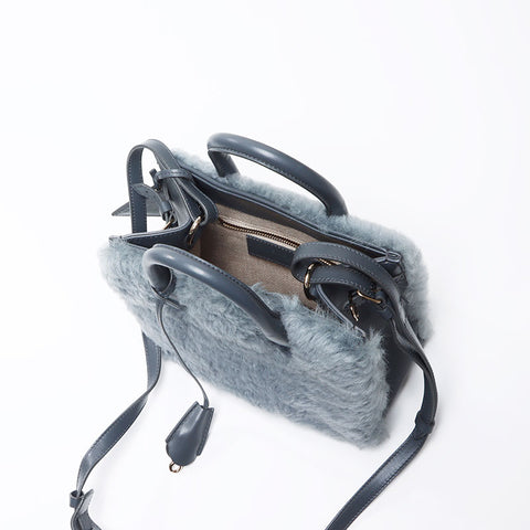 BALENCIAGA 2way Sheepfur Handbag gray WS14519