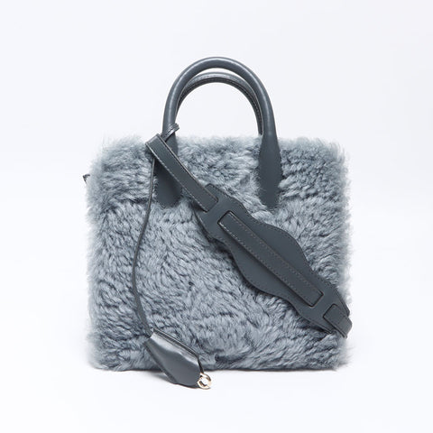 BALENCIAGA 2way Sheepfur Handbag gray WS14519