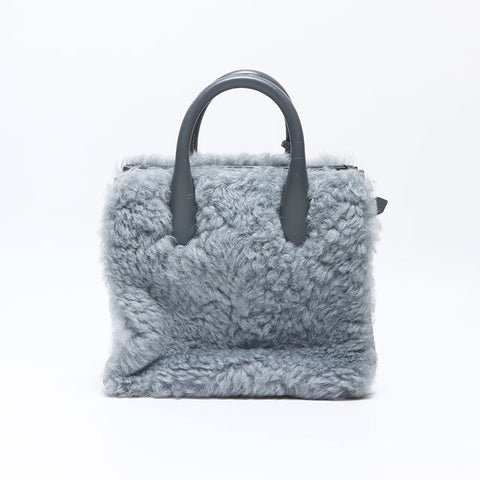 BALENCIAGA 2way Sheepfur Handbag gray WS14519