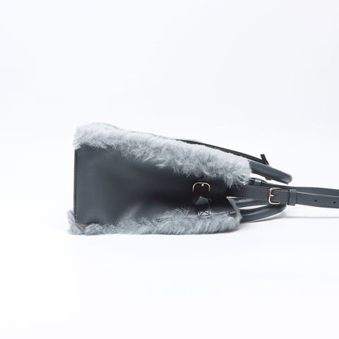 BALENCIAGA 2way Sheepfur Handbag gray WS14519