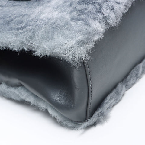 BALENCIAGA 2way Sheepfur Handbag gray WS14519