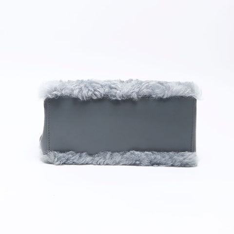 BALENCIAGA 2way Sheepfur Handbag gray WS14519