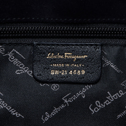 Salvatore Ferragamo Gancini Suede Tote Bag black WS14522