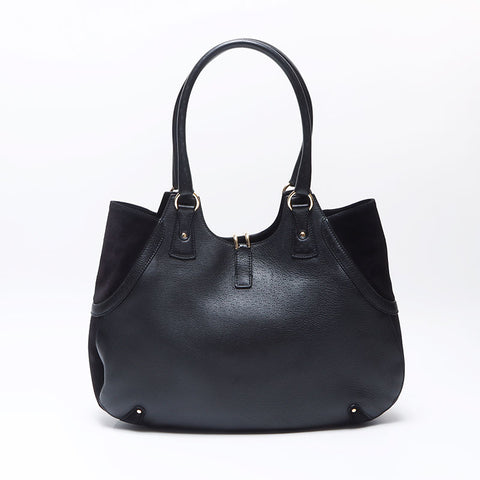 Salvatore Ferragamo Gancini Suede Tote Bag black WS14522