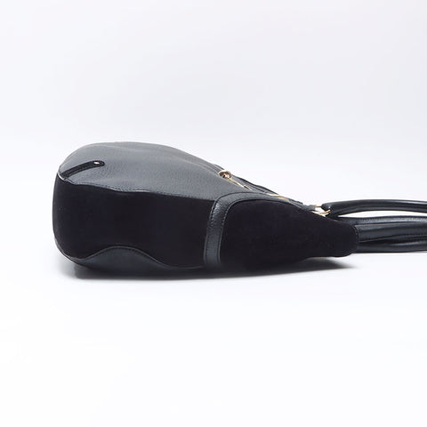 Salvatore Ferragamo Gancini 麂皮手提包黑色 WS14522