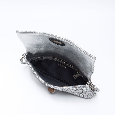 Miu Miu Matelasse Crystal 2way Shoulder Bag Silver WS14525