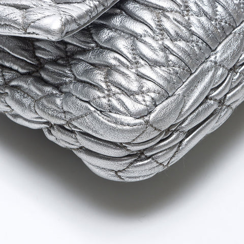 Miu Miu Matelasse Crystal 2way Shoulder Bag Silver WS14525
