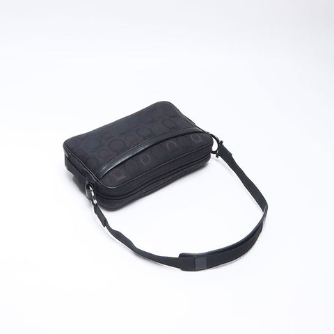 Salvatore Ferragamo Gancini canvas Shoulder Bag black WS14526