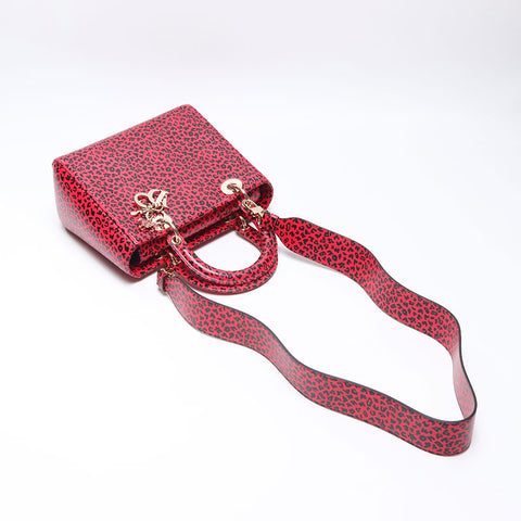 Christian Dior Leopard Pattern 2way Lady Dior Handbag pink WS14528