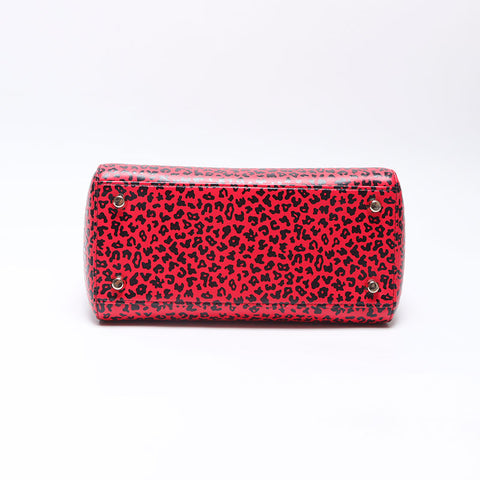 Christian Dior Leopard Pattern 2way Lady Dior Handbag pink WS14528