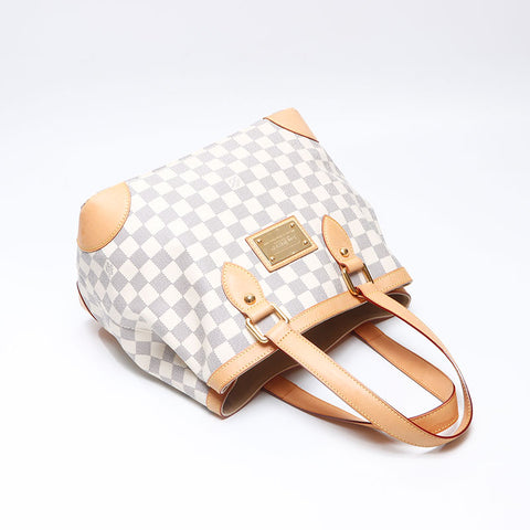 LOUIS VUITTON 2009 Hampstead PM Damier Tote Bag white WS14529