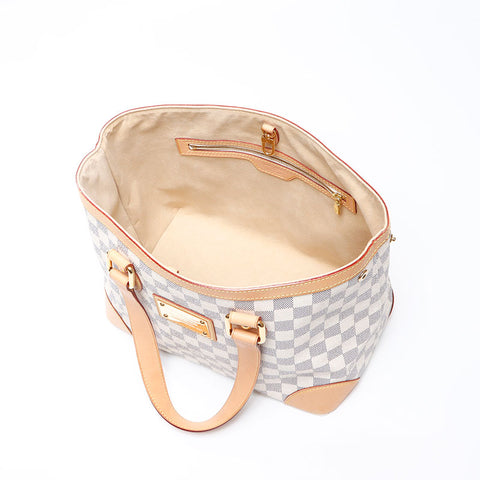 LOUIS VUITTON 2009 Hampstead PM Damier Tote Bag white WS14529