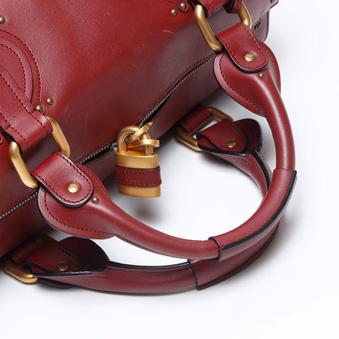 Chloe Paddington Leather Boston bag Brown WS14531