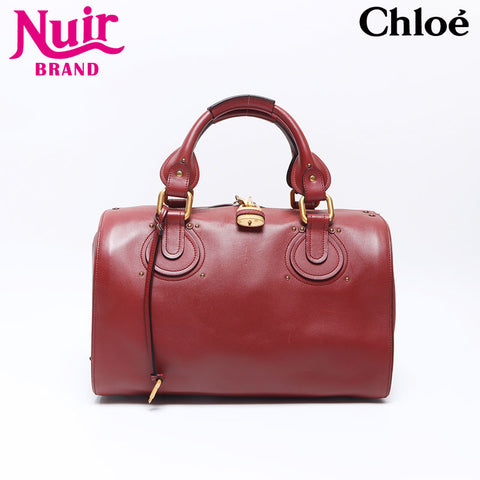 Chloe Paddington Leather Boston bag Brown WS14531
