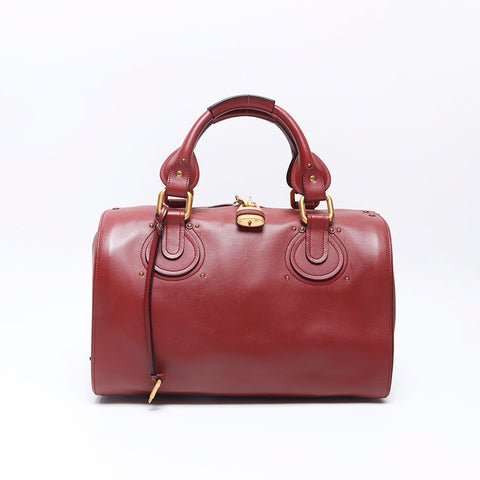 Chloe Paddington Leather Boston bag Brown WS14531