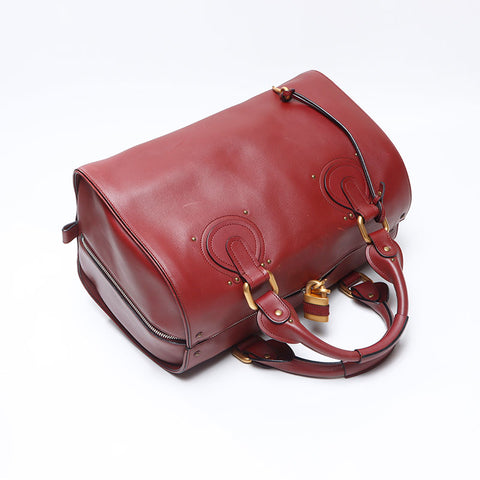 Chloe Paddington Leather Boston bag Brown WS14531