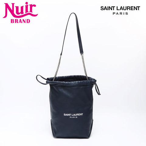 YVES SAINT LAURENT 2way pouch with logo Shoulder Bag Navy WS14533