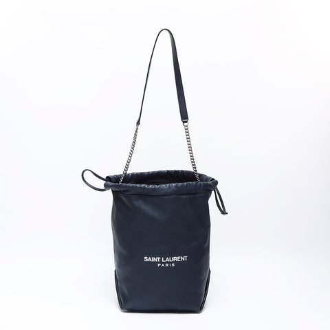YVES SAINT LAURENT 2way pouch with logo Shoulder Bag Navy WS14533