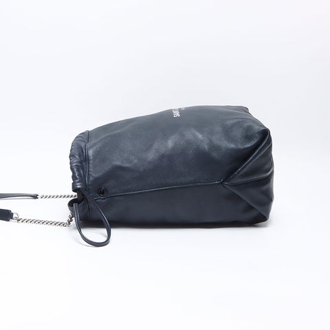 イヴ・サンローラン YVES SAINT LAURENT 2way ポーチ付 ロゴ ショルダーバッグ ネイビー WS14533