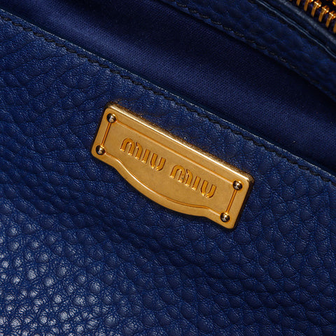 Miu Miu leather Tote Bag Navy WS14534