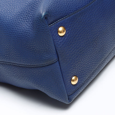 Miu Miu leather Tote Bag Navy WS14534