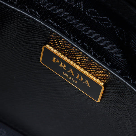 PRADA Saffiano 2way Handbag black WS14536