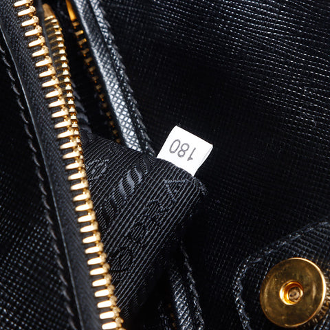 PRADA Saffiano 2way Handbag black WS14536