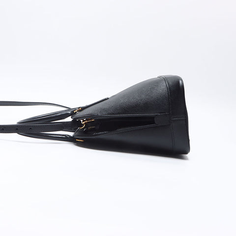 PRADA Saffiano 2way Handbag black WS14536