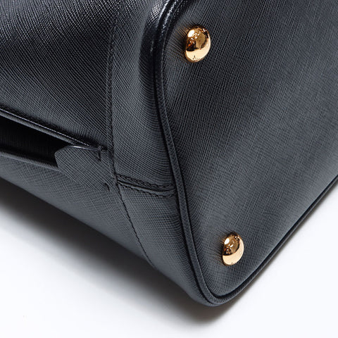 PRADA Saffiano 2way Handbag black WS14536