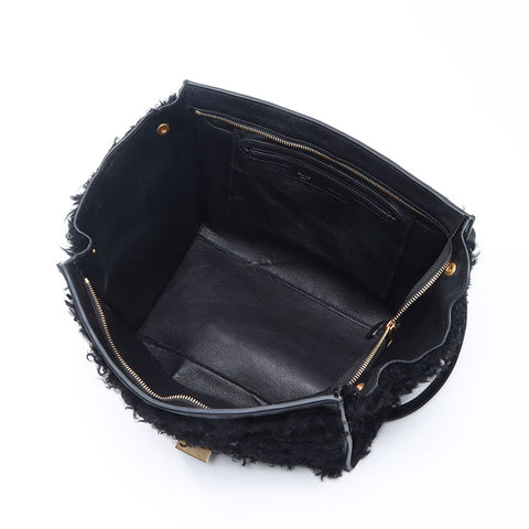 CELINE Trapez Leder Boa 2024-2025 Umhängetasche schwarz WS14547