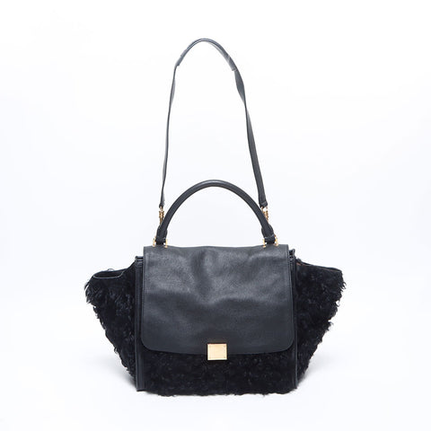 CELINE Trapeze Leather Boa 2024-2025 Shoulder Bag black WS14547
