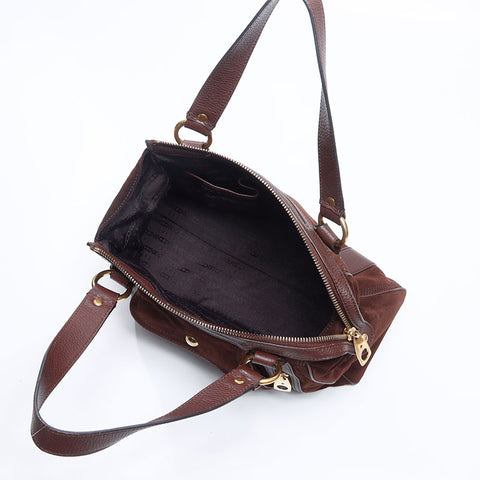 CELINE suede Shoulder Bag Brown WS14549